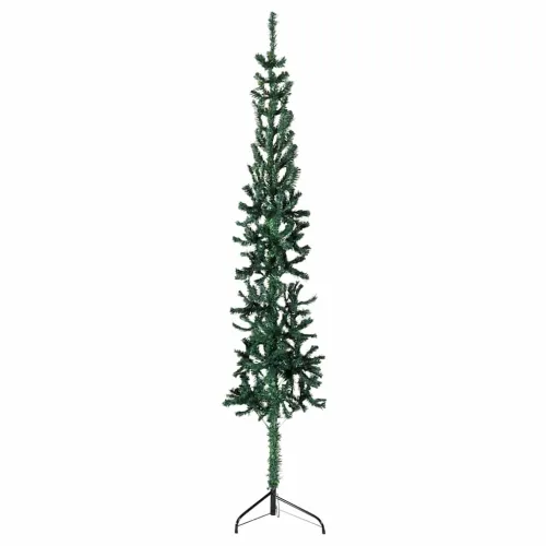 Tanka umjetna polovica božićnog drvca sa stalkom zelena 120 cm - Zelena 120 cm 1 1 Cijena