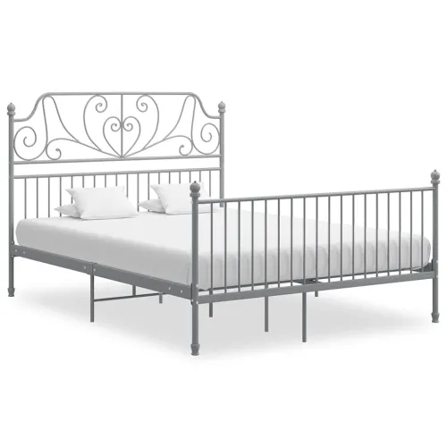 Okvir za krevet bez madraca sivi metalni 140 x 200 cm - Siva 140 x 200 cm Cijena