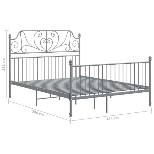 Okvir za krevet bez madraca sivi metalni 140 x 200 cm - Siva 140 x 200 cm Cijena
