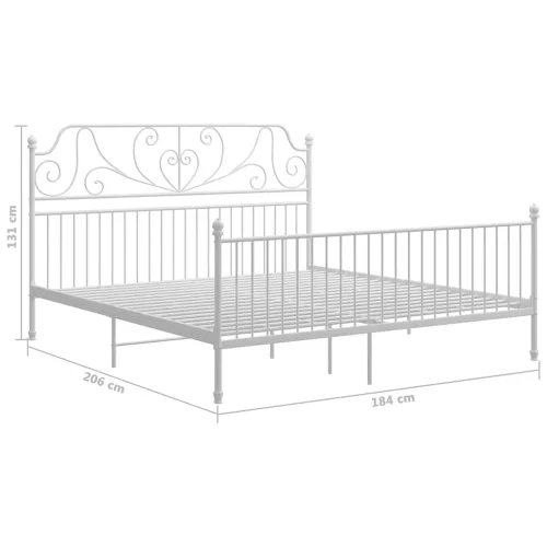Okvir za krevet bijeli metalni 180 x 200 cm - Bijela 180 x 200 cm Cijena
