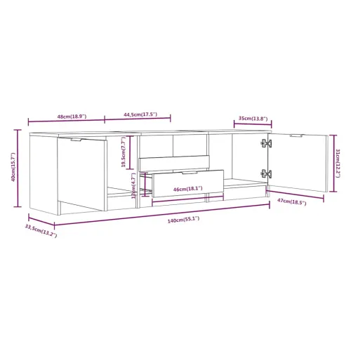 TV ormarić Sonoma hrast 140x35x40 cm Konstruirano drvo - sonoma hrast 1 Cijena