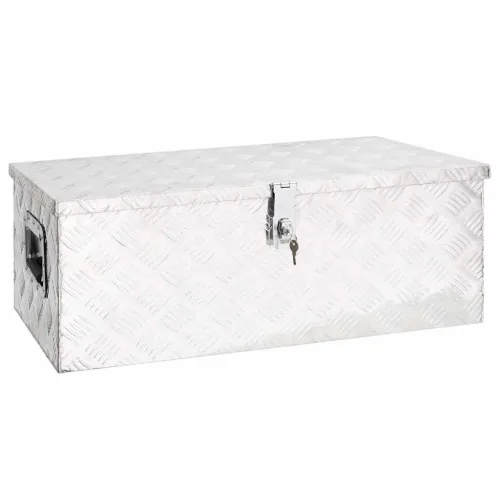 Kutija za pohranu srebrna 80 x 39 x 30 cm aluminijska - Srebrno 80 x 39 x 30 cm 1 1 Cijena