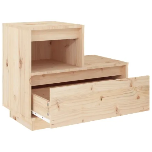Noćni ormarić 60 x 34 x 51 cm od masivne borovine - Prirodna 1 Prirodna 1 Cijena