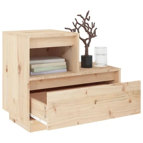 Noćni ormarić 60 x 34 x 51 cm od masivne borovine - Prirodna 1 Prirodna 1 Cijena