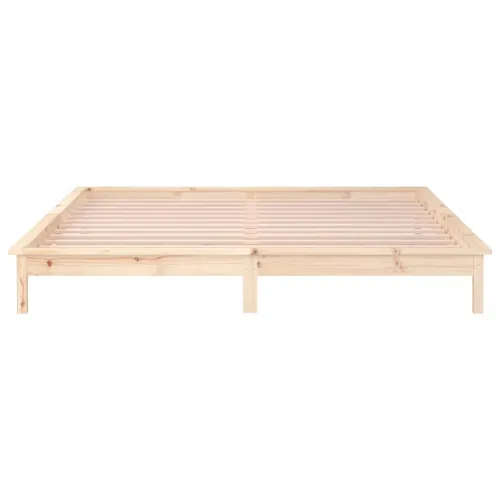 LED okvir za krevet 200 x 200 cm od masivnog drva - Prirodna 200 x 200 cm Cijena