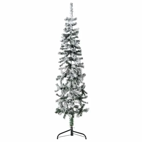 Tanka umjetna polovica božićnog drvca sa snijegom 150 cm - Bijela i zelena 150 cm 1 1 Cijena