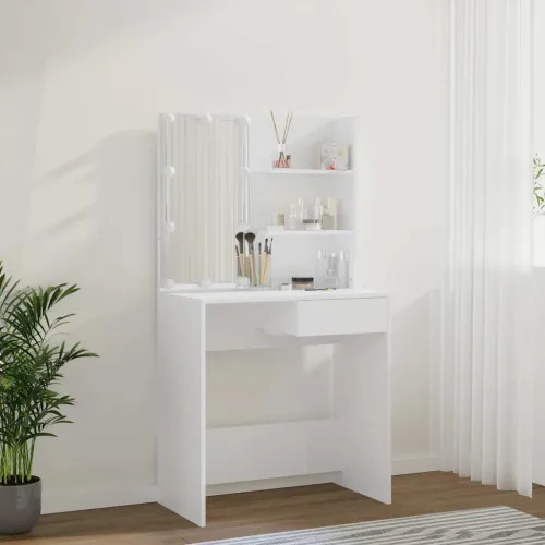 Toaletni stolić s LED svjetlima bijeli 74,5 x 40 x 141 cm - Bijela Cijena