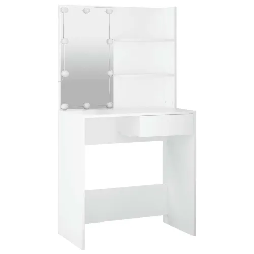 Toaletni stolić s LED svjetlima bijeli 74,5 x 40 x 141 cm - Bijela Cijena