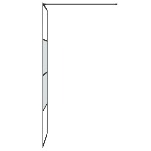 Pregrada za tuš crna 80 x 195 cm s napola mutnim staklom ESG - Crna 80 x 195 cm napola matirano Cijena