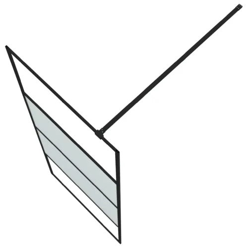 Pregrada za tuš crna 80 x 195 cm s napola mutnim staklom ESG - Crna 80 x 195 cm napola matirano Cijena