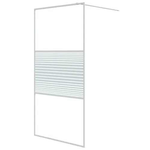 Pregrada za tuš bijela 100 x 195 cm s prozirnim staklom ESG - Bijela 100 x 195 cm Prugasta Cijena