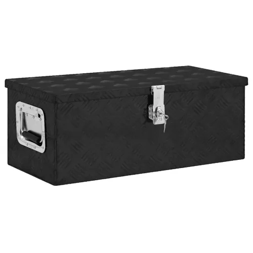 Kutija za pohranu crna 70 x 31 x 27 cm aluminijska - Crna 70 x 31 x 27 cm 1 1 Cijena