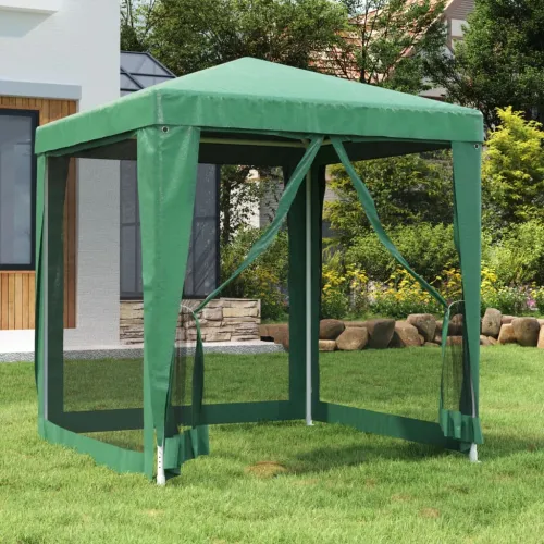 Šator za svadbe - šator za zabave s 4 mrežasta bočna zida zeleni 2 x 2 m HDPE - Zelena 2 x 2 m s 4 bočna zida Cijena