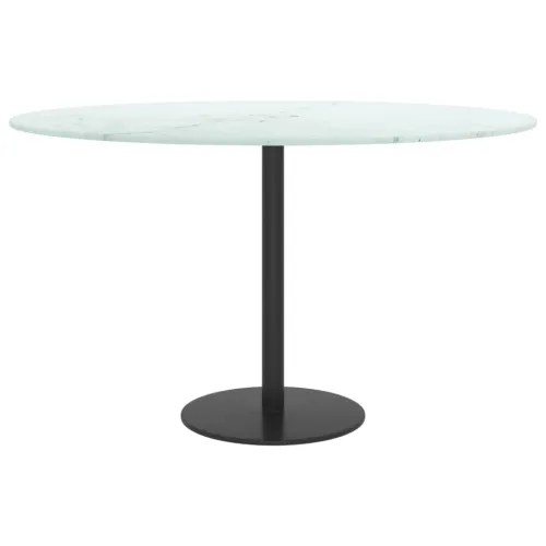 Stolna ploča bijela Ø 70 x 0,8 cm staklena s mramornim uzorkom - Bijela Ø 70 cm Cijena