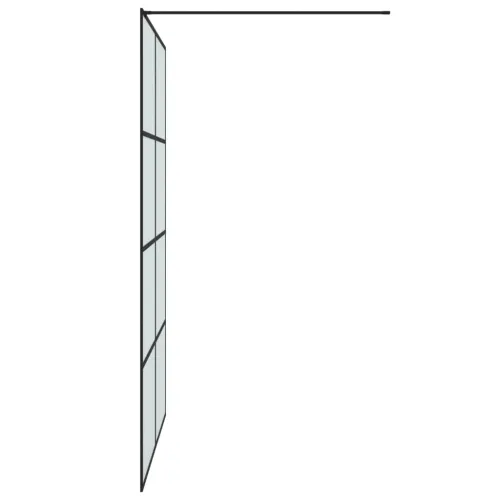 Pregrada za tuš crna 140 x 195 cm s mutnim staklom ESG - Crna 140 x 195 cm Matirano Cijena