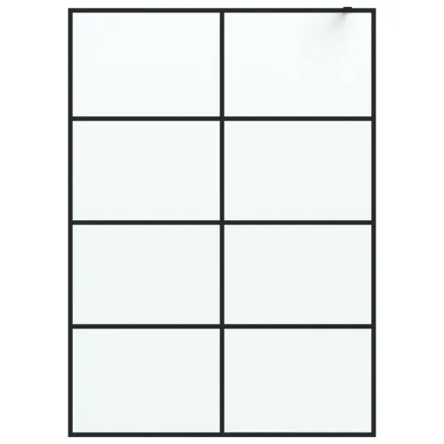 Pregrada za tuš crna 140 x 195 cm s mutnim staklom ESG - Crna 140 x 195 cm Matirano Cijena