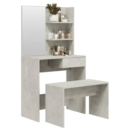 Toaletni stolić siva boja betona 74,5x40x141 cm - Beton siva Cijena