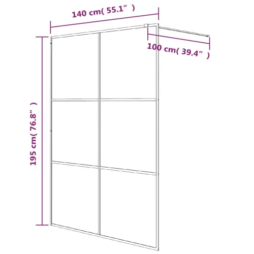 Pregrada za tuš bijela 140 x 195 cm s prozirnim staklom ESG - Bijela 140 x 195 cm Prugasta Bijela Cijena