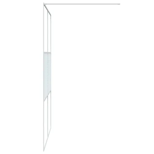 Pregrada za tuš bijela 140 x 195 cm s prozirnim staklom ESG - Bijela 140 x 195 cm Prugasta Bijela Cijena