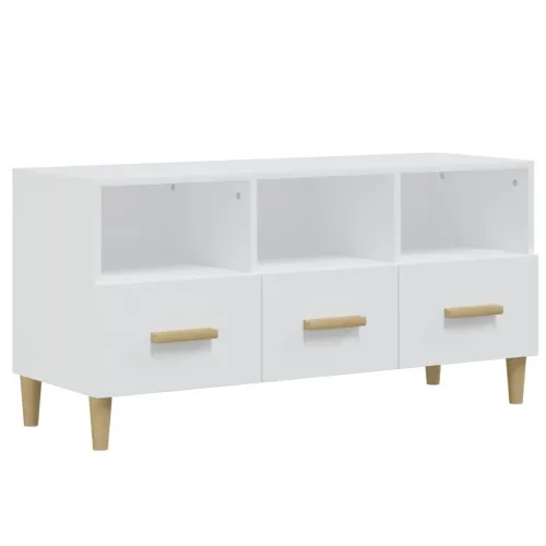 TV ormarić bijeli 102 x 36 x 50 cm od konstruiranog drva - Bijela 1 Cijena
