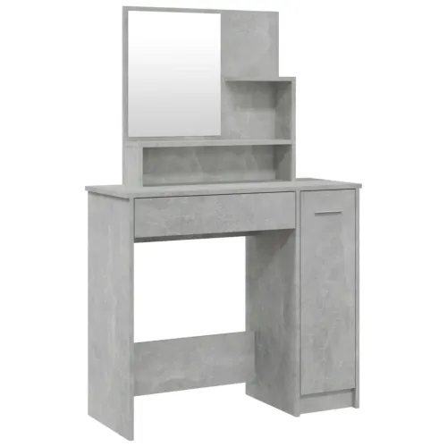 Toaletni stolić s ogledalom siva boja betona 86,5x35x136 cm - Beton siva 1 Beton siva Cijena