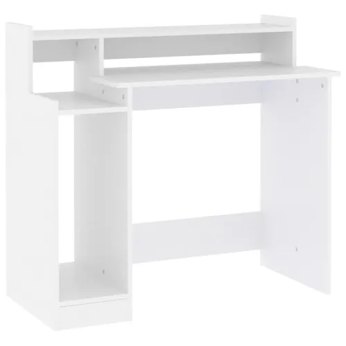 Radni stol s LED svjetlima bijeli 97x45x90 cm konstruirano drvo - Bijela Cijena