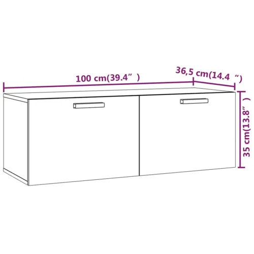 Zidni ormarić bijeli 100 x 36,5 x 35 cm konstruirano drvo - Bijela 1 1 Cijena