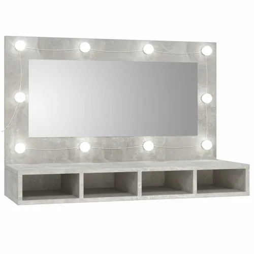 Kupaonski ormarić s LED ogledalom boja betona 90 x 31,5 x 62 cm - Beton siva Cijena
