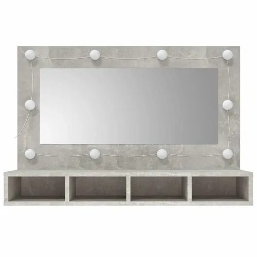 Kupaonski ormarić s LED ogledalom boja betona 90 x 31,5 x 62 cm - Beton siva Cijena