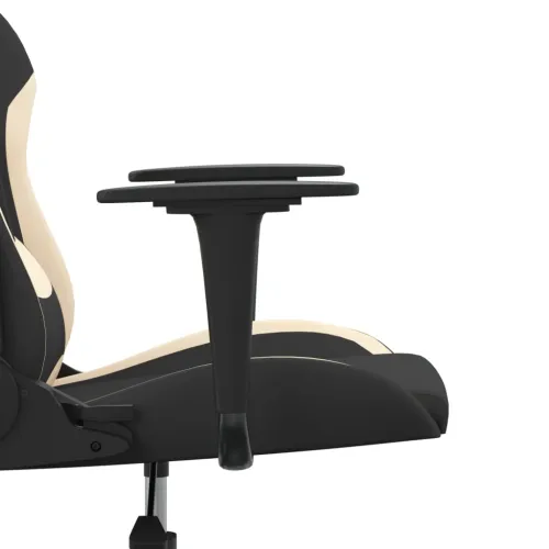 Masažna Gaming stolica od tkanine crna i krem - Krema Bez naslona za noge Cijena