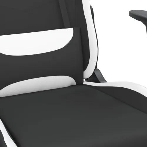 Masažna Gaming stolica od tkanine crno-bijela - Bijela Bez naslona za noge Cijena