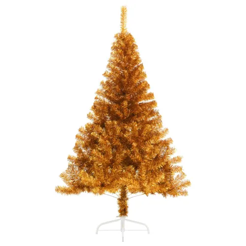 Umjetna polovica božićnog drvca sa stalkom zlatna 120 cm PET - Zlatno 120 cm Cijena