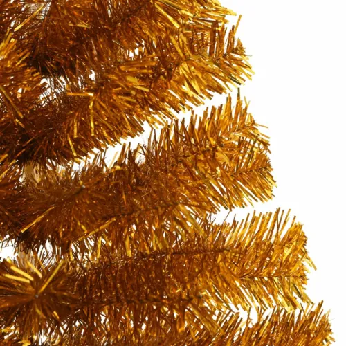 Umjetna polovica božićnog drvca sa stalkom zlatna 120 cm PET - Zlatno 120 cm Cijena