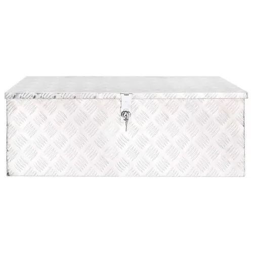 Kutija za pohranu srebrna 90 x 47 x 33,5 cm aluminijska - Srebrno 90 x 47 x 33.5 cm Cijena