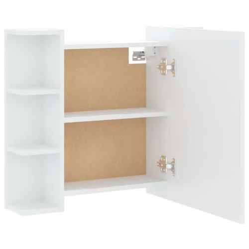 Ormarić s ogledalom i LED svjetlima bijeli 70 x 16,5 x 60 cm - Bijela Cijena