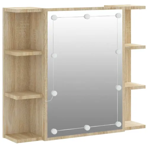 Ormarić s ogledalom LED boja hrasta sonome 70 x 16,5 x 60 cm - Sonoma hrast Cijena