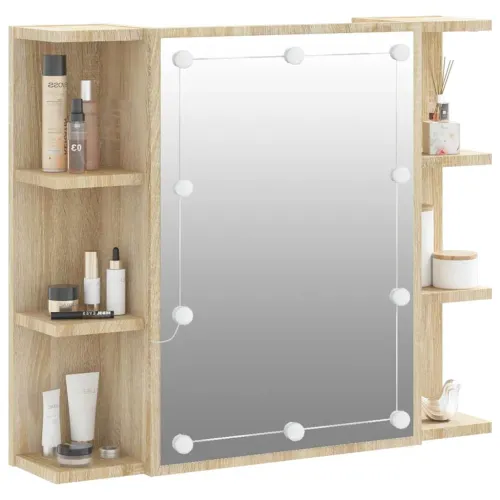 Ormarić s ogledalom LED boja hrasta sonome 70 x 16,5 x 60 cm - Sonoma hrast Cijena
