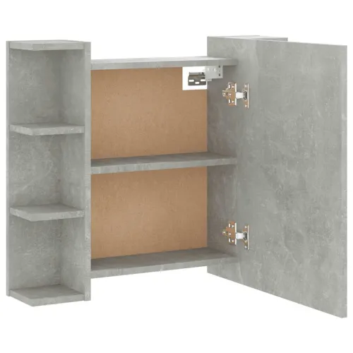 Ormarić s ogledalom i LED svjetlima boja betona 70x16,5x60 cm - Beton siva Cijena
