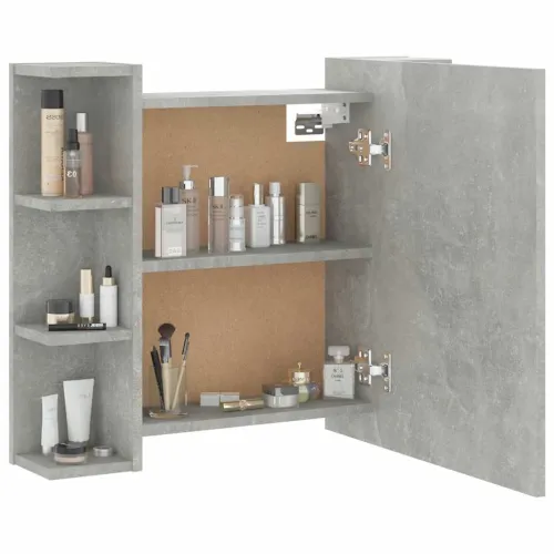 Ormarić s ogledalom i LED svjetlima boja betona 70x16,5x60 cm - Beton siva Cijena