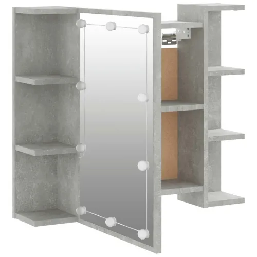 Ormarić s ogledalom i LED svjetlima boja betona 70x16,5x60 cm - Beton siva Cijena