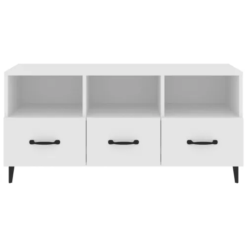 TV ormarić bijeli 102 x 35 x 50 cm od konstruiranog drva - Bijela 1 Cijena