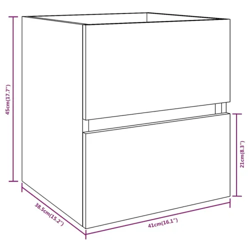Ormarić za Lavabo - Umivaonik boja dimljenog hrasta 41x38,5x45 cm drveni - Dimljeni hrast 41 x 38.5 x 45 cm Cijena