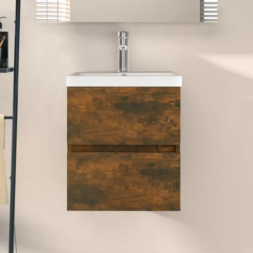 Ormarić za Lavabo - Umivaonik boja dimljenog hrasta 41x38,5x45 cm drveni - Dimljeni hrast 41 x 38.5 x 45 cm Cijena
