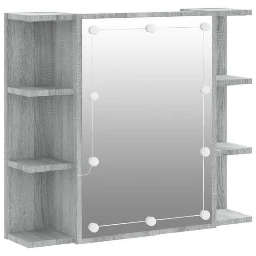 Ormarić s ogledalom LED boja hrasta sonome 70 x 16,5 x 60 cm - Sivi hrast sonoma Cijena