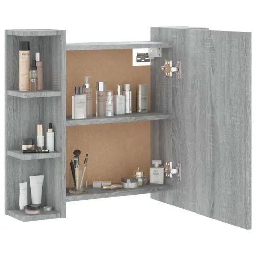Ormarić s ogledalom LED boja hrasta sonome 70 x 16,5 x 60 cm - Sivi hrast sonoma Cijena