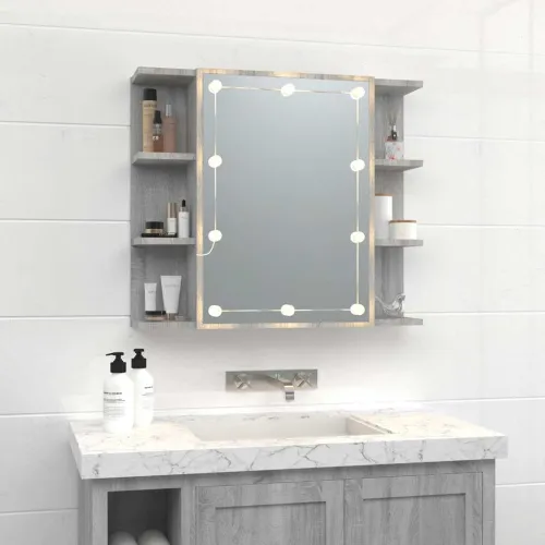 Ormarić s ogledalom LED boja hrasta sonome 70 x 16,5 x 60 cm - Sivi hrast sonoma Cijena