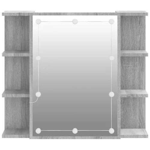 Ormarić s ogledalom LED boja hrasta sonome 70 x 16,5 x 60 cm - Sivi hrast sonoma Cijena