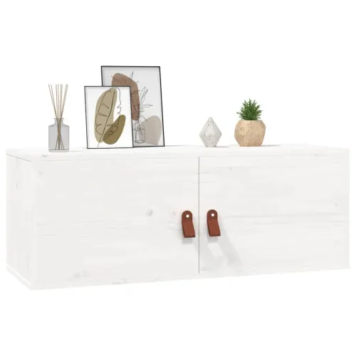 Zidni ormarić bijeli 80 x 30 x 30 cm od masivne borovine - Bijela 1 1 Bijela Cijena