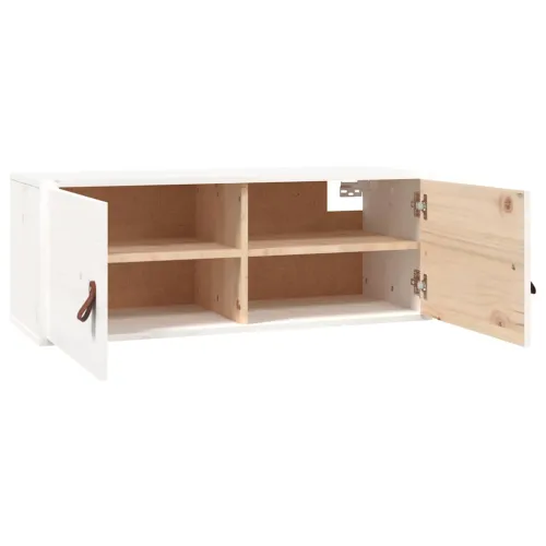 Zidni ormarić bijeli 80 x 30 x 30 cm od masivne borovine - Bijela 1 1 Bijela Cijena