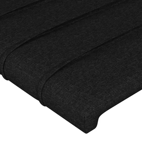 Uzglavlje crno 90x5x78/88 cm od tkanine - Crna 90 cm Nisko Cijena
